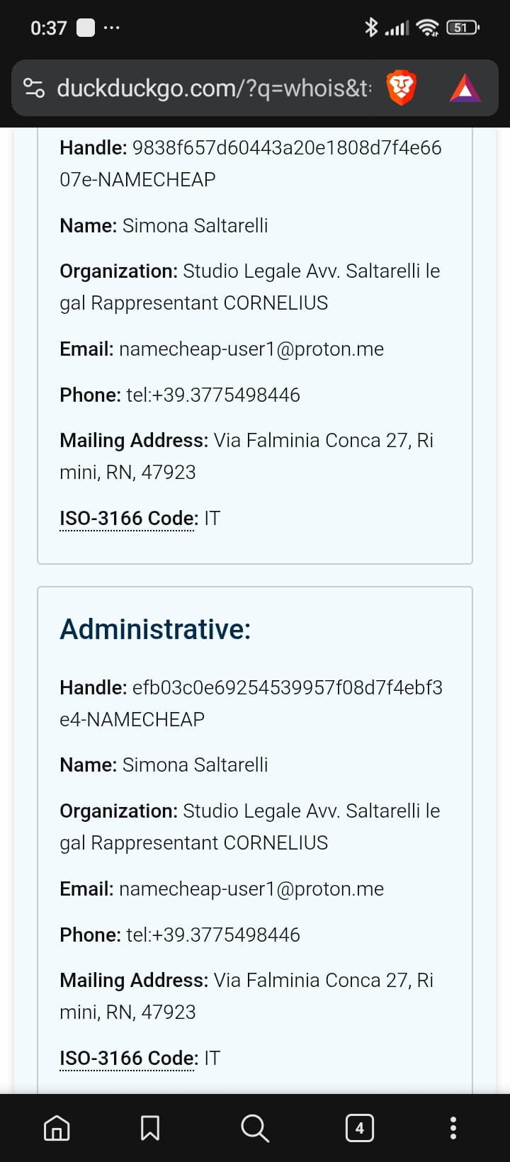 whois2 saltarelli avv cornelio