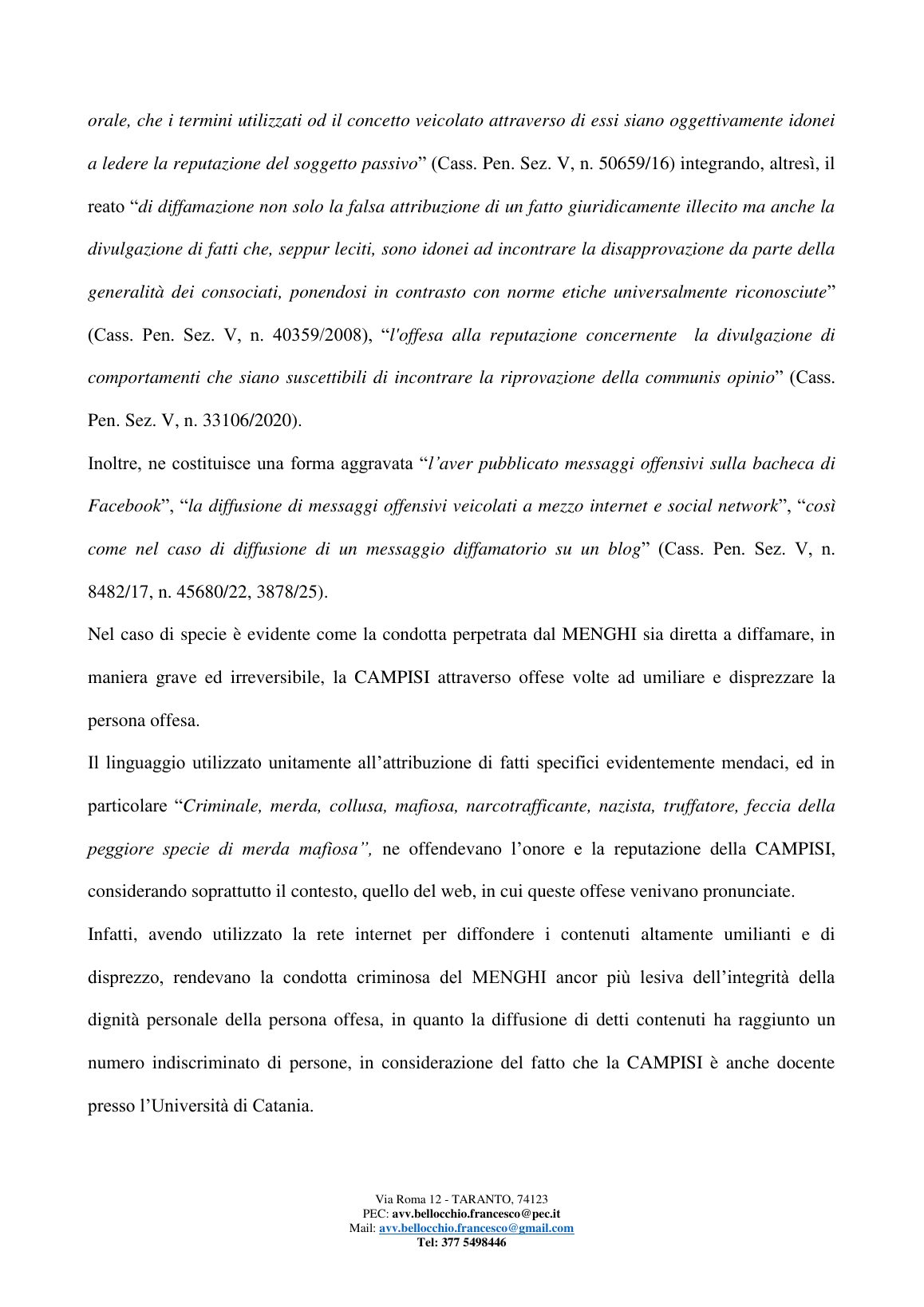 Linguaggio usato da Menghi