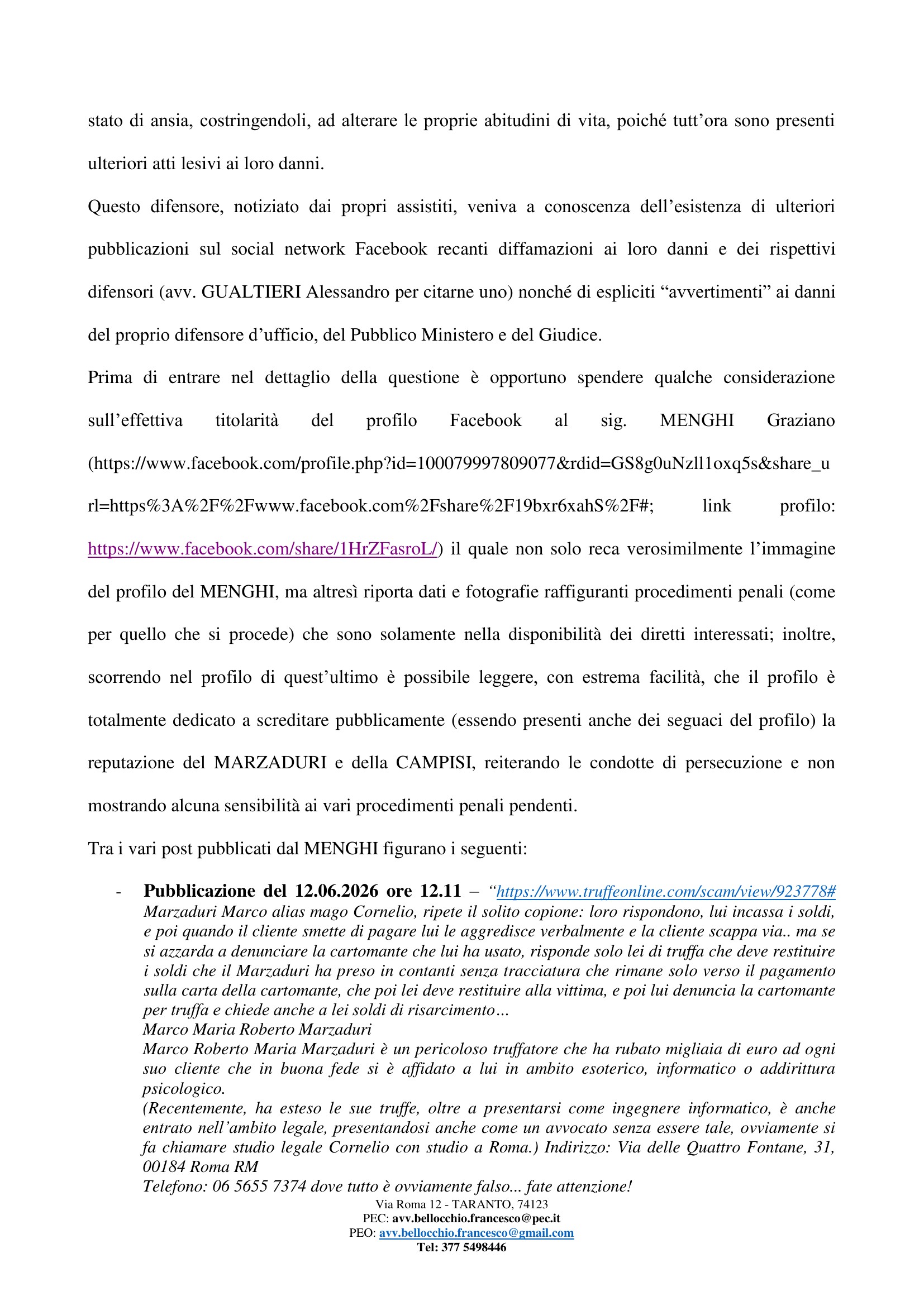 Nuovi post Facebook (giugno 2026)